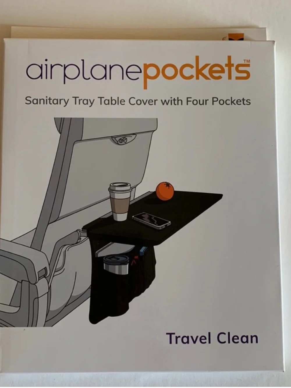 Airplane Pockets Sanitary Tray Table Cover with four pockets - Picture 5 of 6